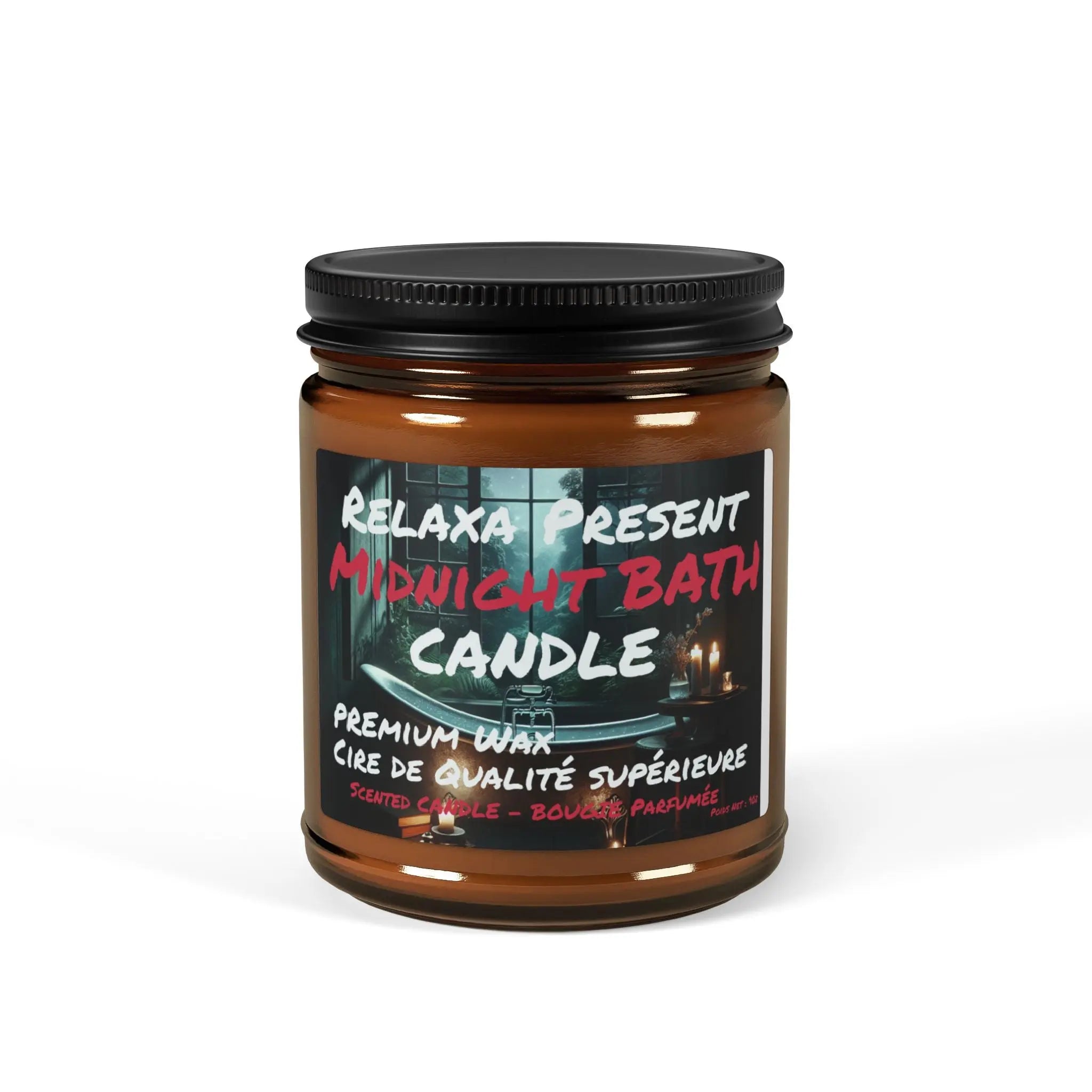 Midnight Bath Scented Soy Candle - Relaxing Ambiance for Self-Care Printify