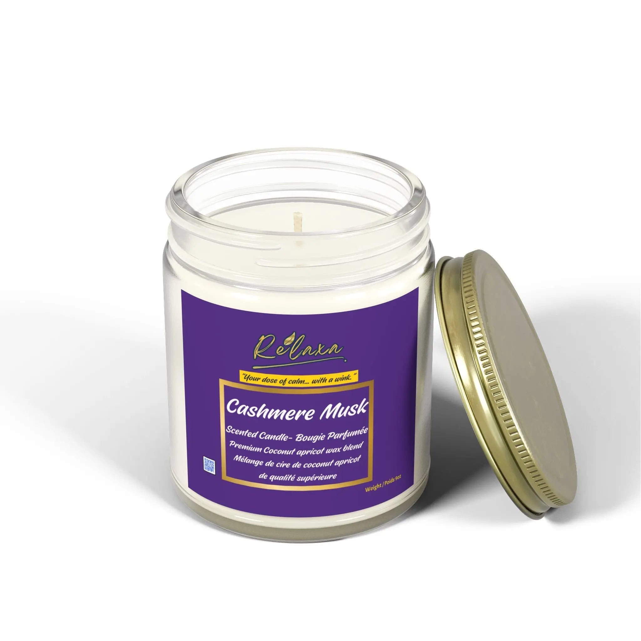 Candle, Cashmere Musk Scented Coconut Apricot Printify