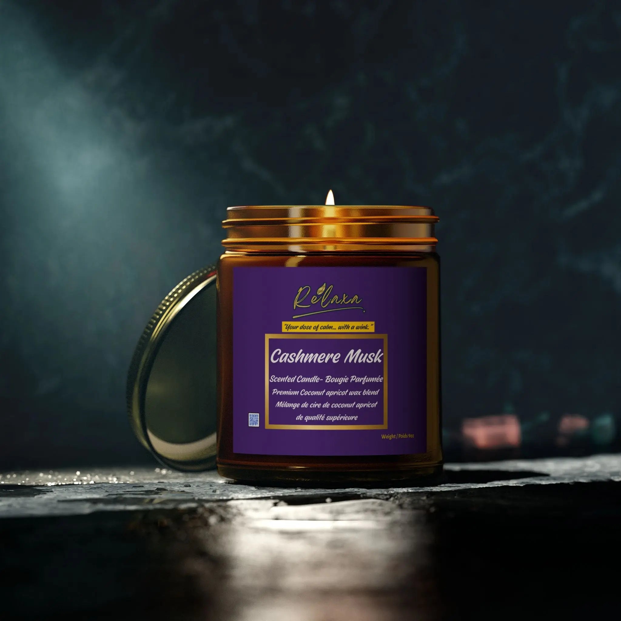 Candle, Cashmere Musk Scented Coconut Apricot Printify