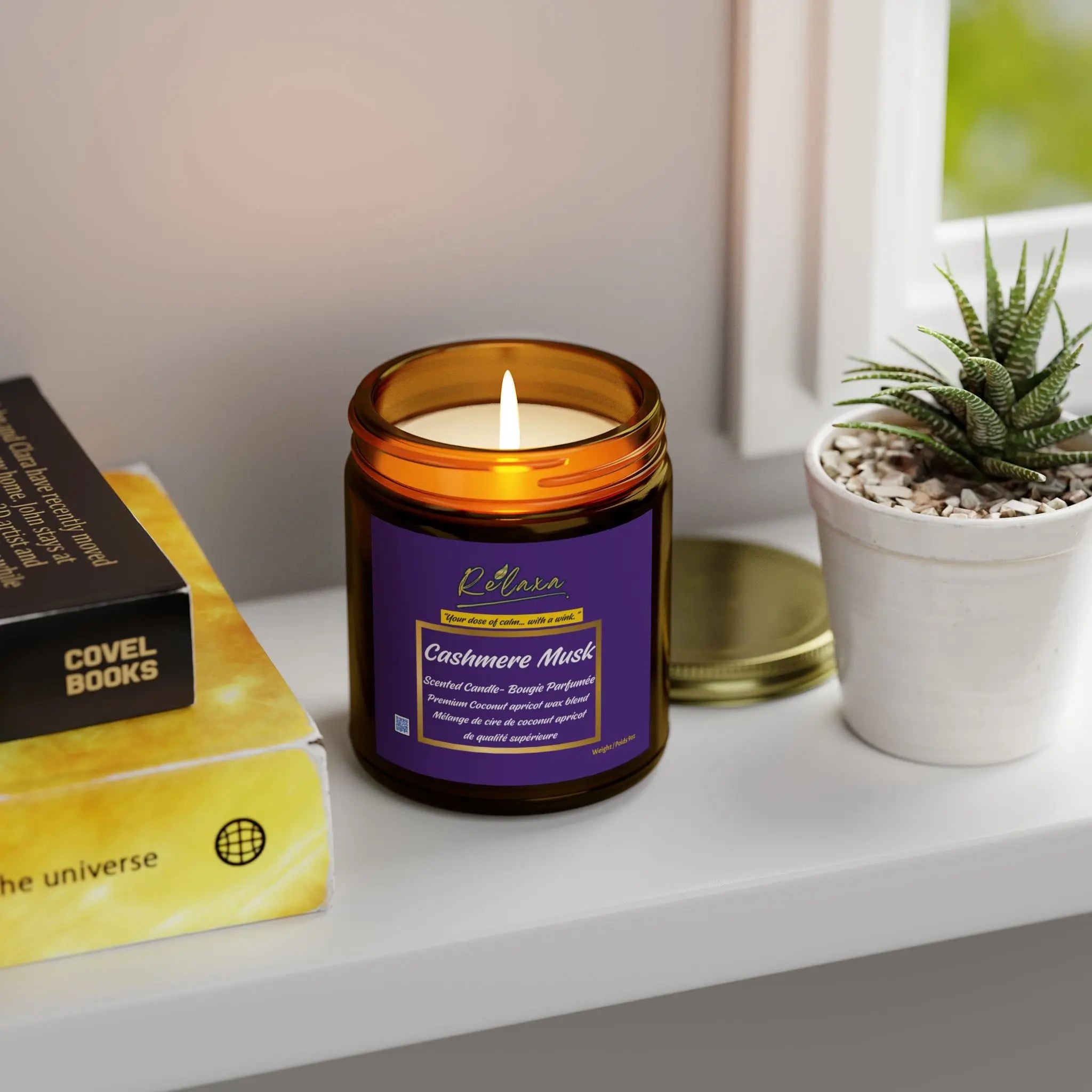 Candle, Cashmere Musk Scented Coconut Apricot Printify