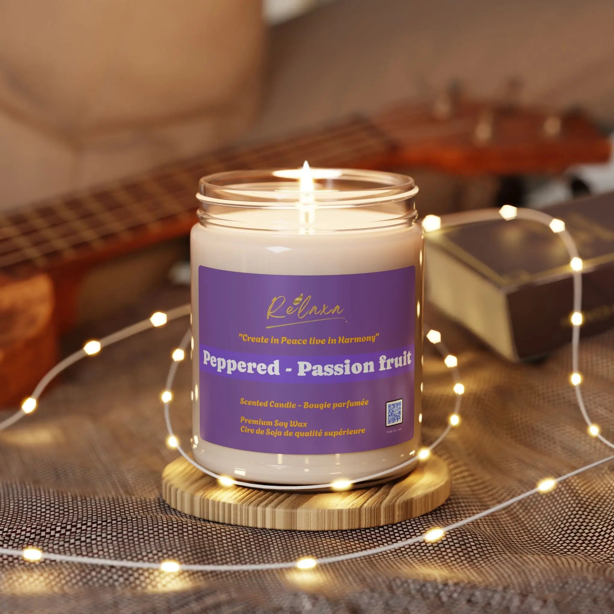 Peppered Passion fruit Scented Candle by Relaxa Printify