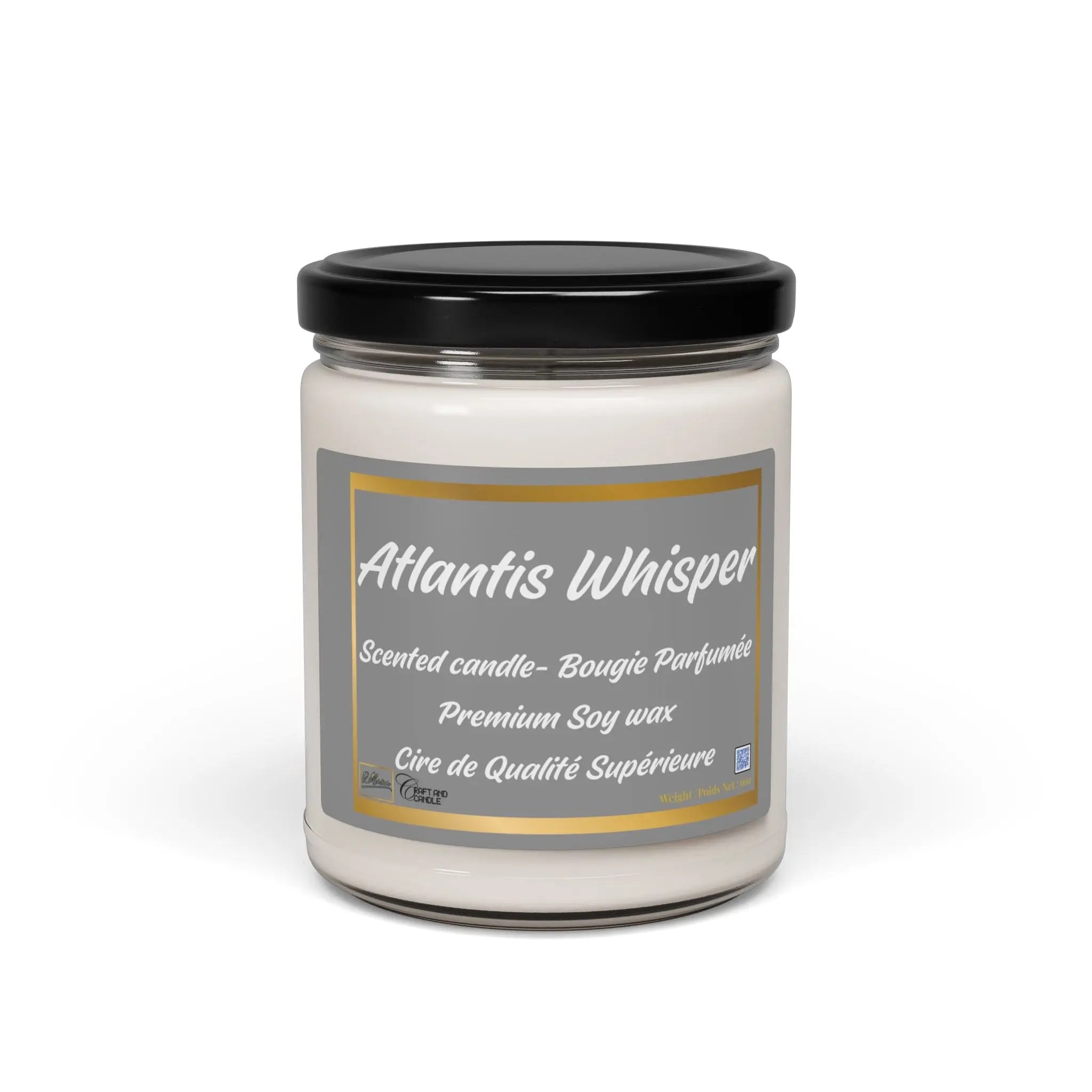 Soy Candle - Atlantis Whisper Scented, 9oz Relaxa Candle Canada