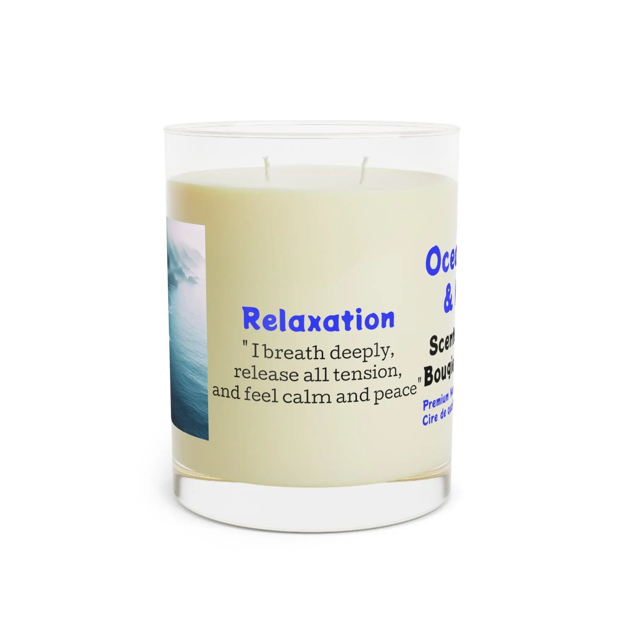 Relaxation Scented Candle - 11oz Full Glass with Inspirational Quote Printify