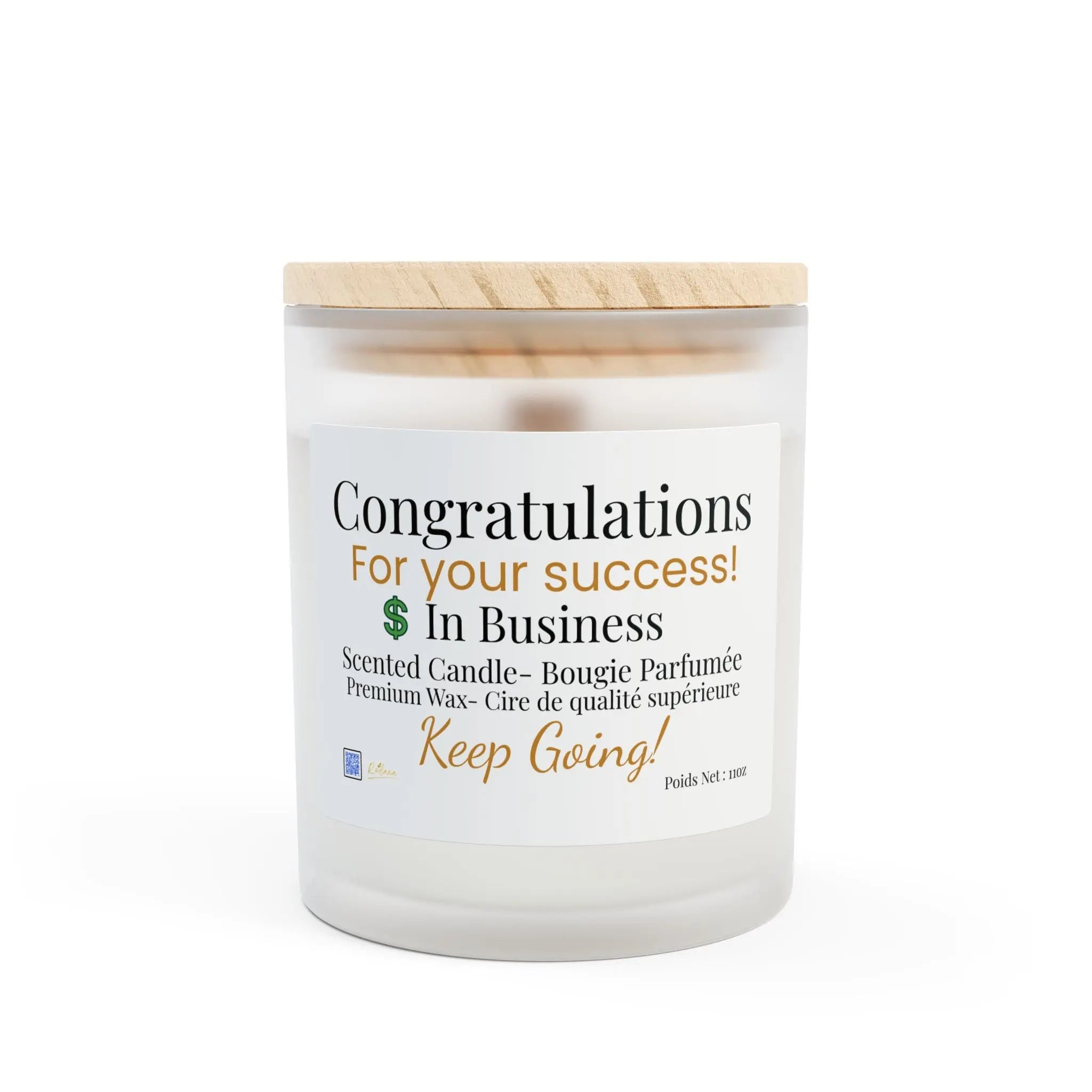 Frosted Glass Graduation Candle - Congratulations for your Business! Printify