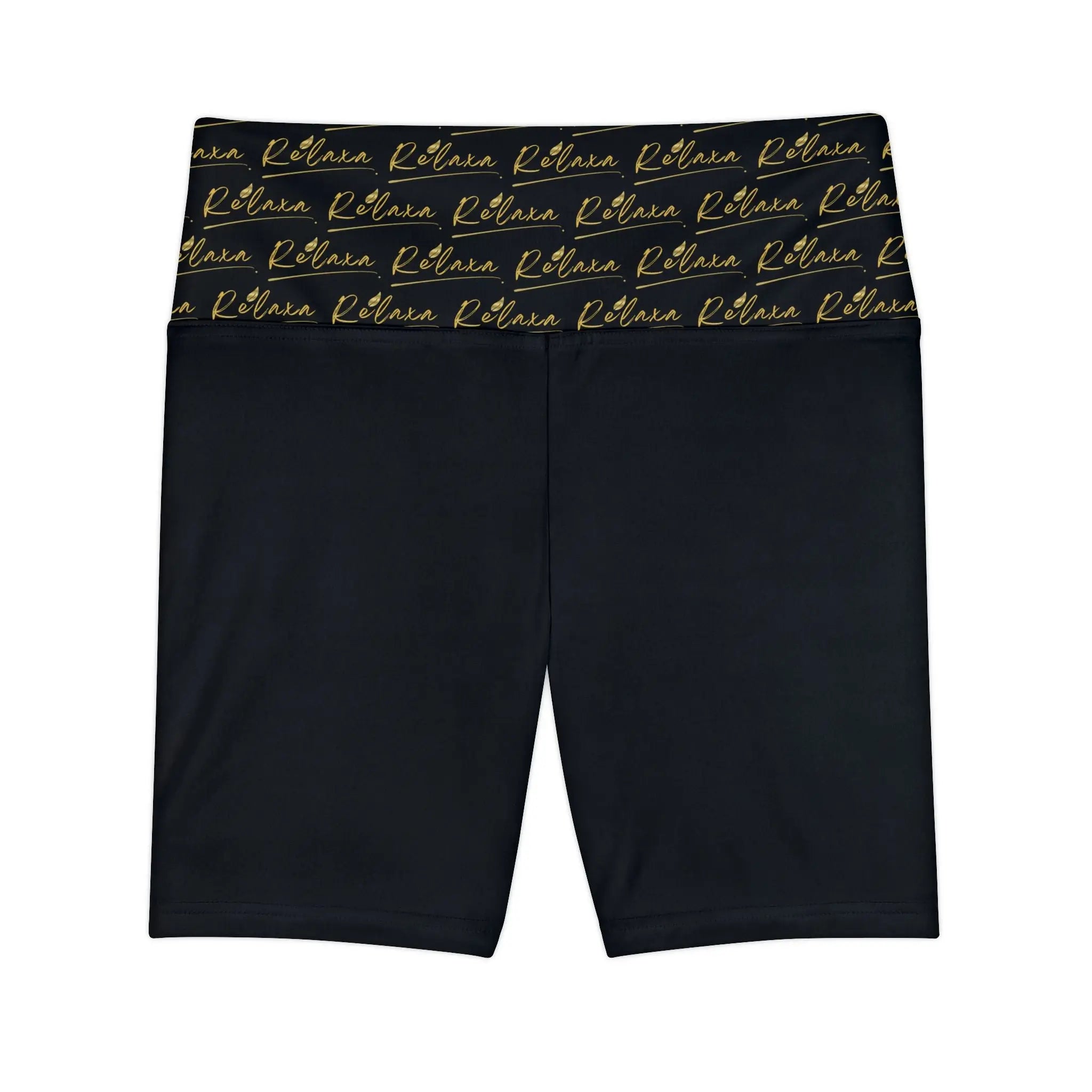 Yoga & Fitness Women's Workout Shorts with Stylish Gold Logo Printify