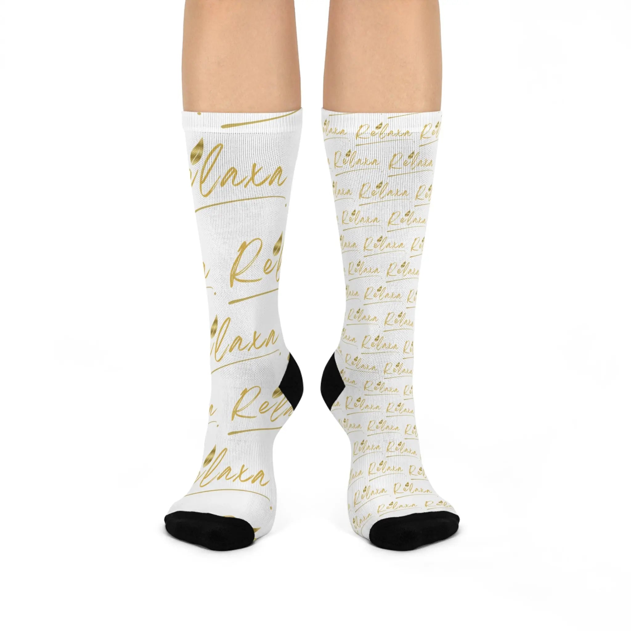 Relaxa Cushioned Crew Socks - Relax & Unwind Design Printify
