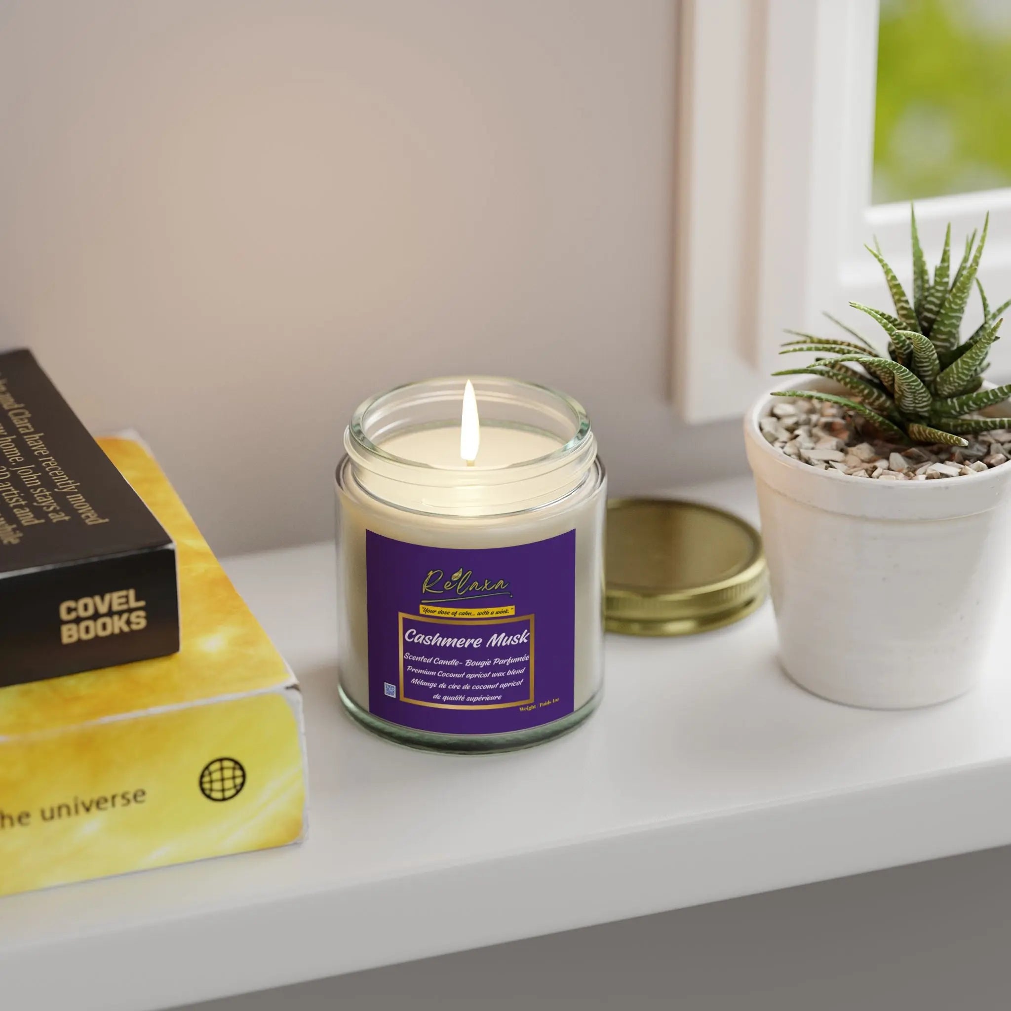 Candle, Cashmere Musk Scented Coconut Apricot Printify
