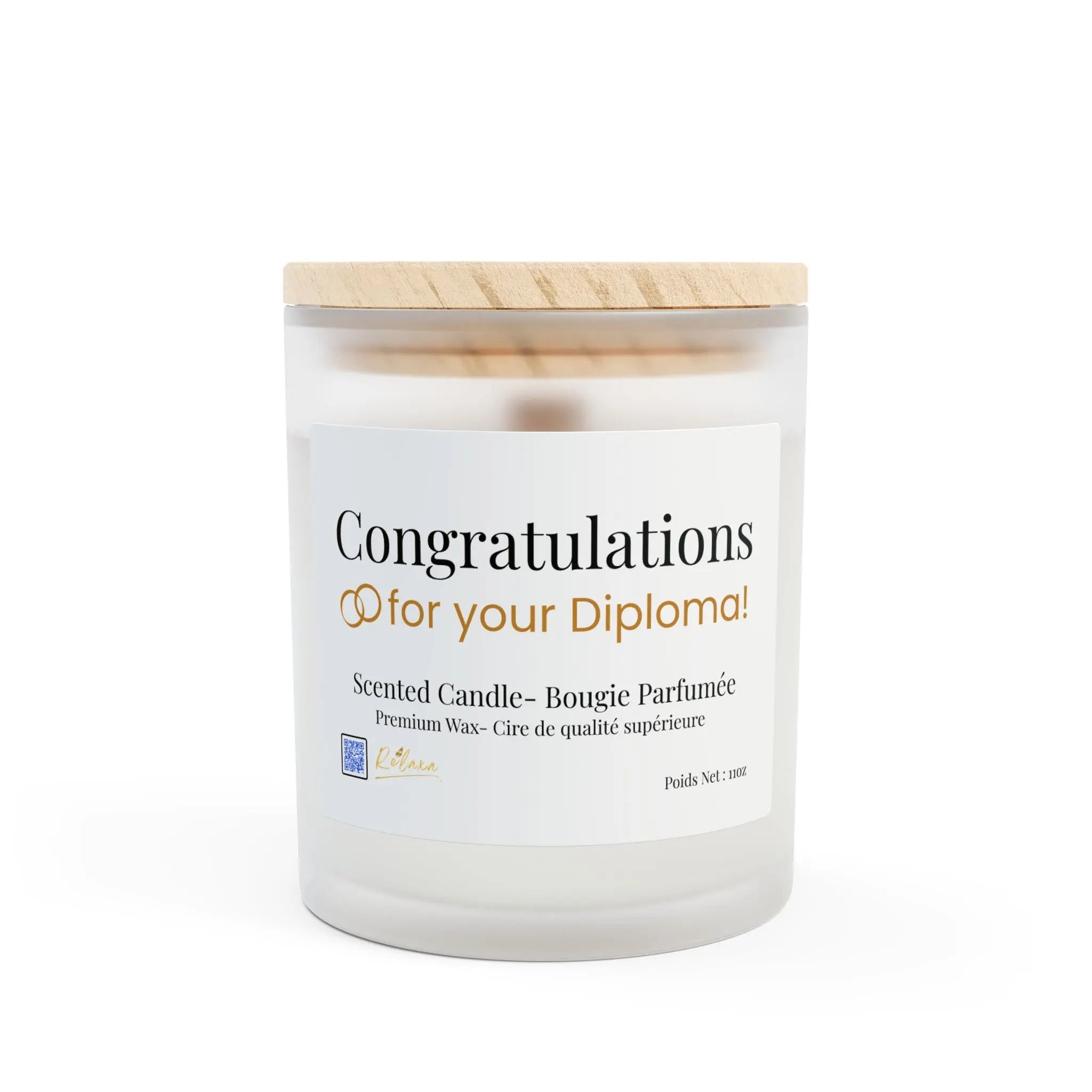 Frosted Glass Graduation Candle - Congratulations for your Diploma! Printify