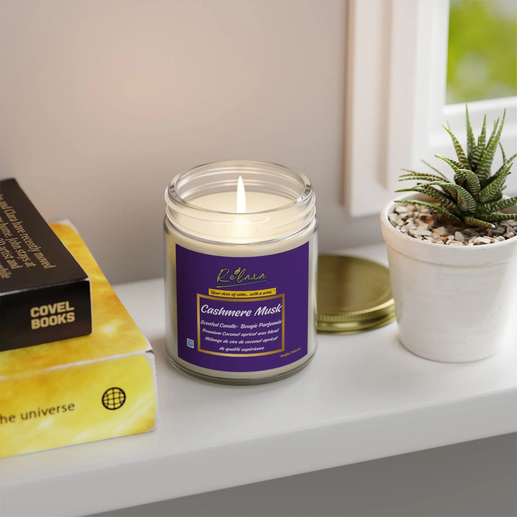 Candle, Cashmere Musk Scented Coconut Apricot Printify