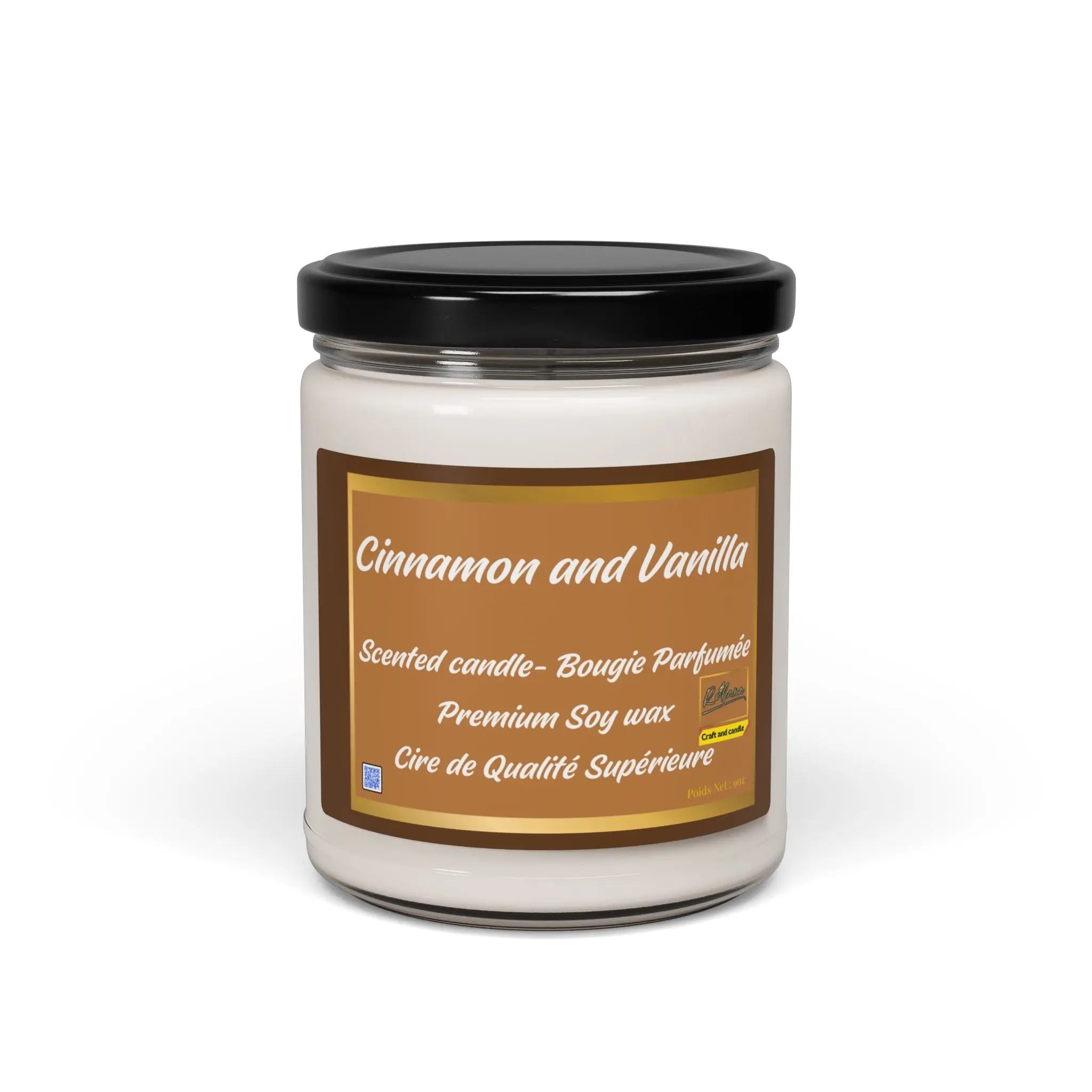 Soy Candle, Cinnamon and Vanilla Scented 9oz Relaxa Candle Canada