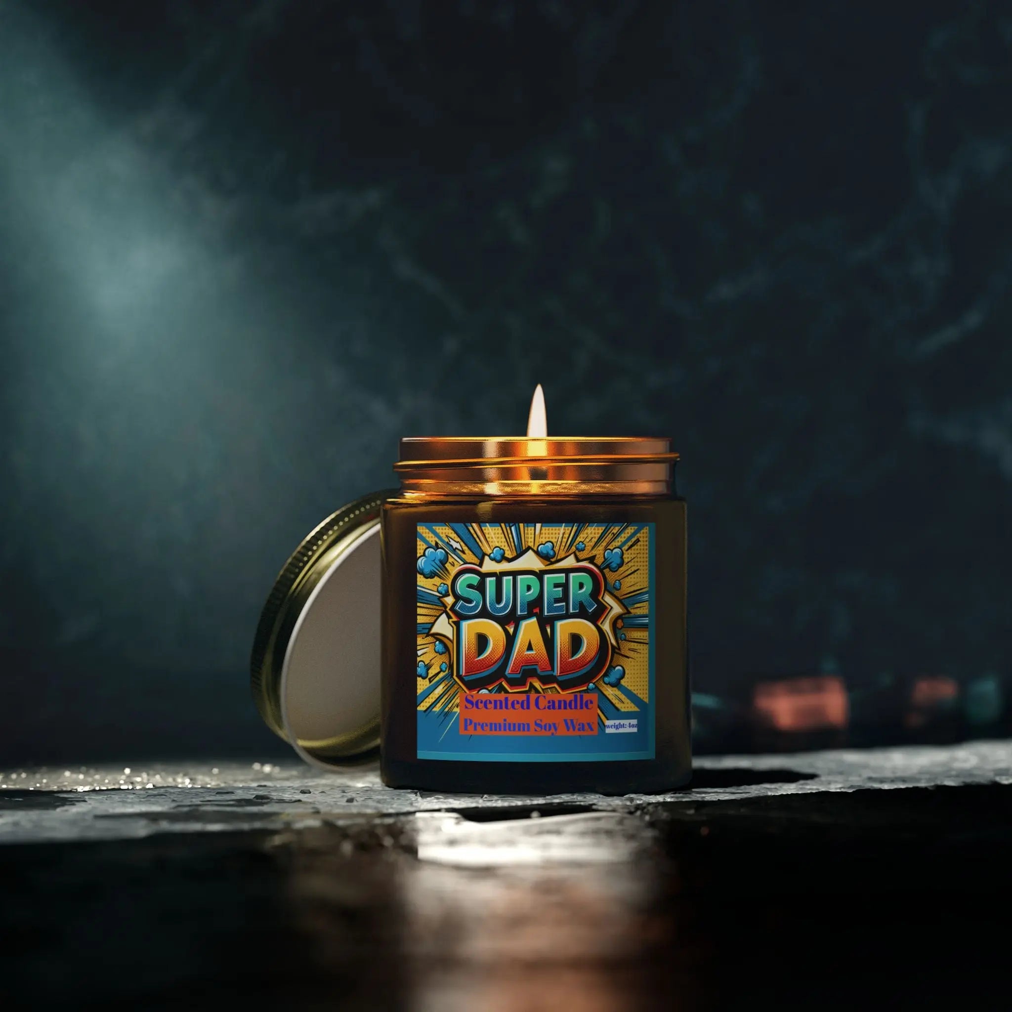 Super Dad Scented Candle - Premium Coconut Apricot Wax - Perfect Gift for Father's Day Printify