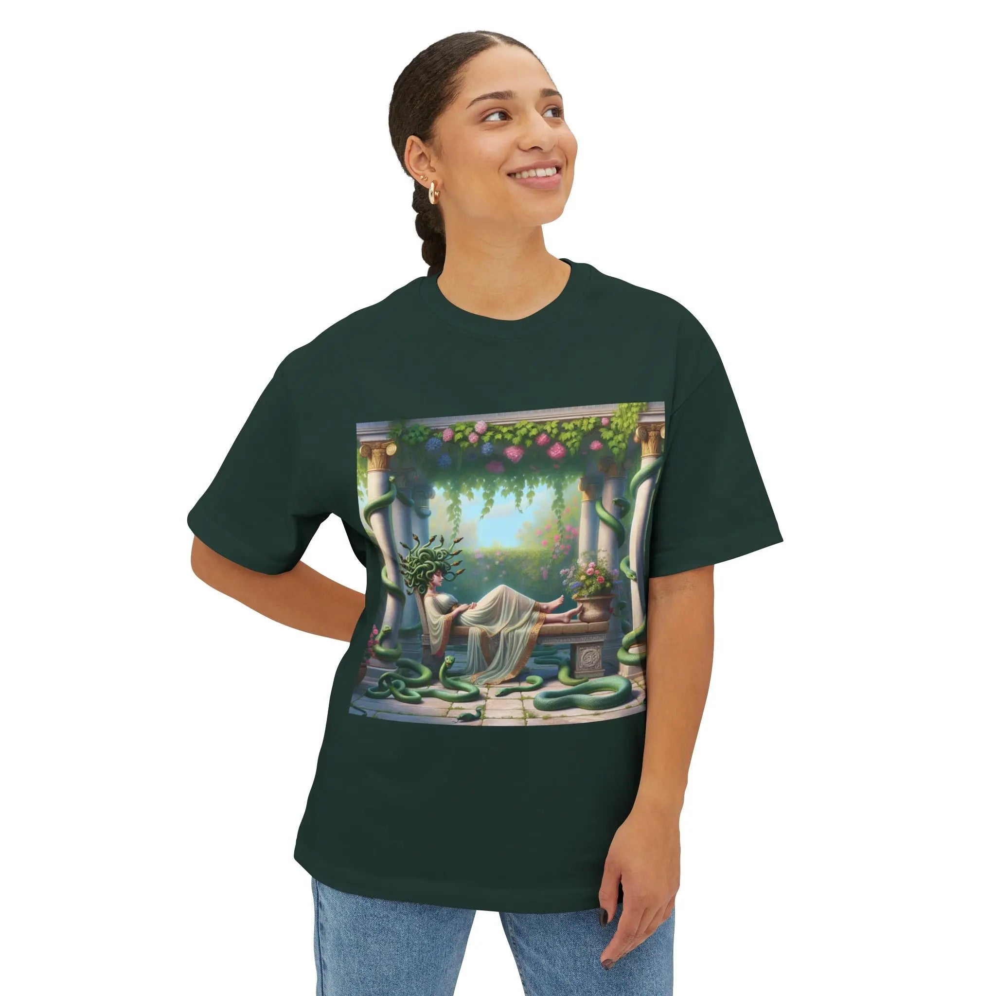 Mystical Medusa Oversized Tee - Unisex Graphic Tee for Art Lovers Printify