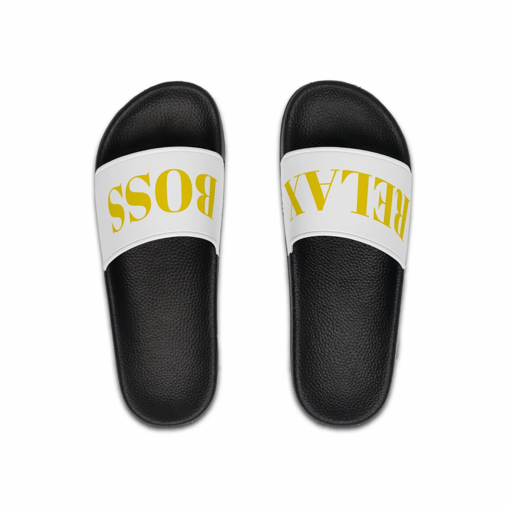 Men's Slide Sandals - Bold 'RELAX BOSS' Design for Summer Comfort Printify