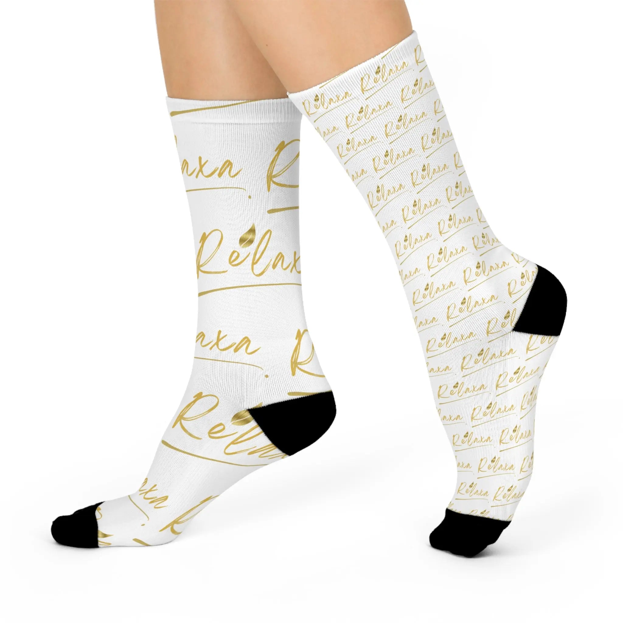 Relaxa Cushioned Crew Socks - Relax & Unwind Design Printify